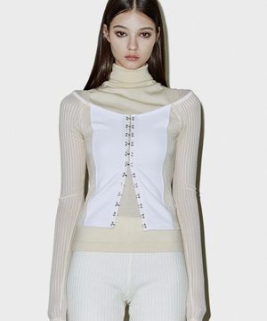 T07.00 후크 카디건 티