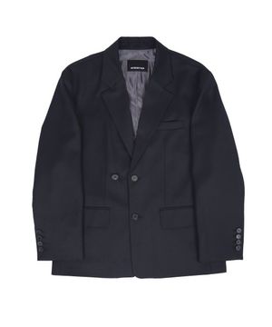 대디 핏 로우 엣지 울 자켓 [네이비]