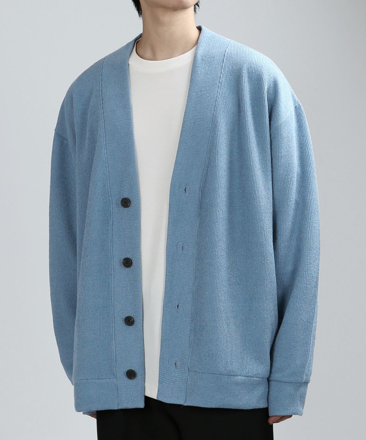 쟈니웨스트(JHONNY WEST) 오버락 올라운드 가디건 (Marine.Blue)