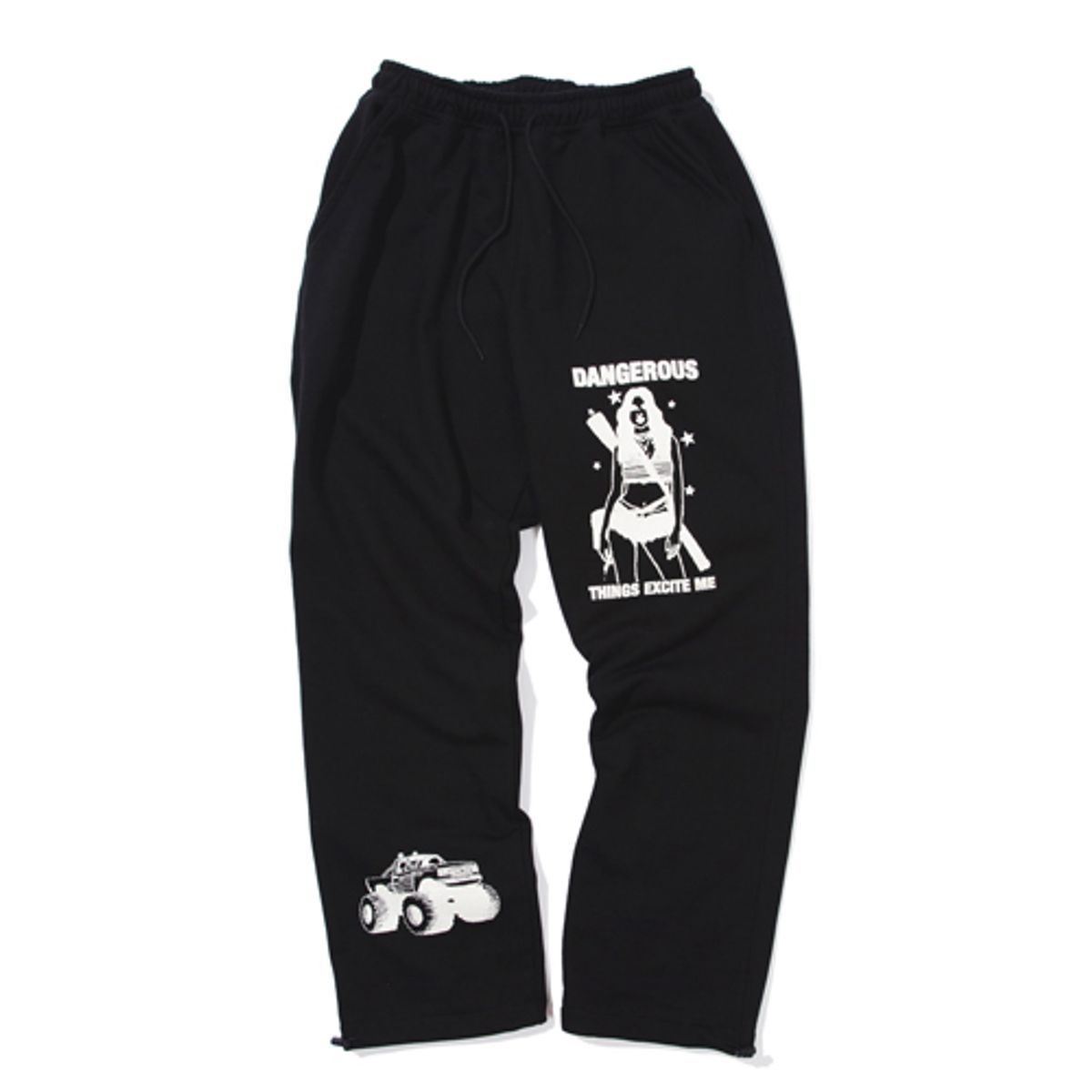 크루치(KRUCHI) DANGEROUS SWEAT PANTS (BLACK)