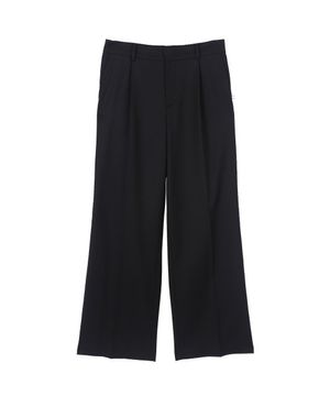 로우 엣지 울 슬랙스 [블랙]