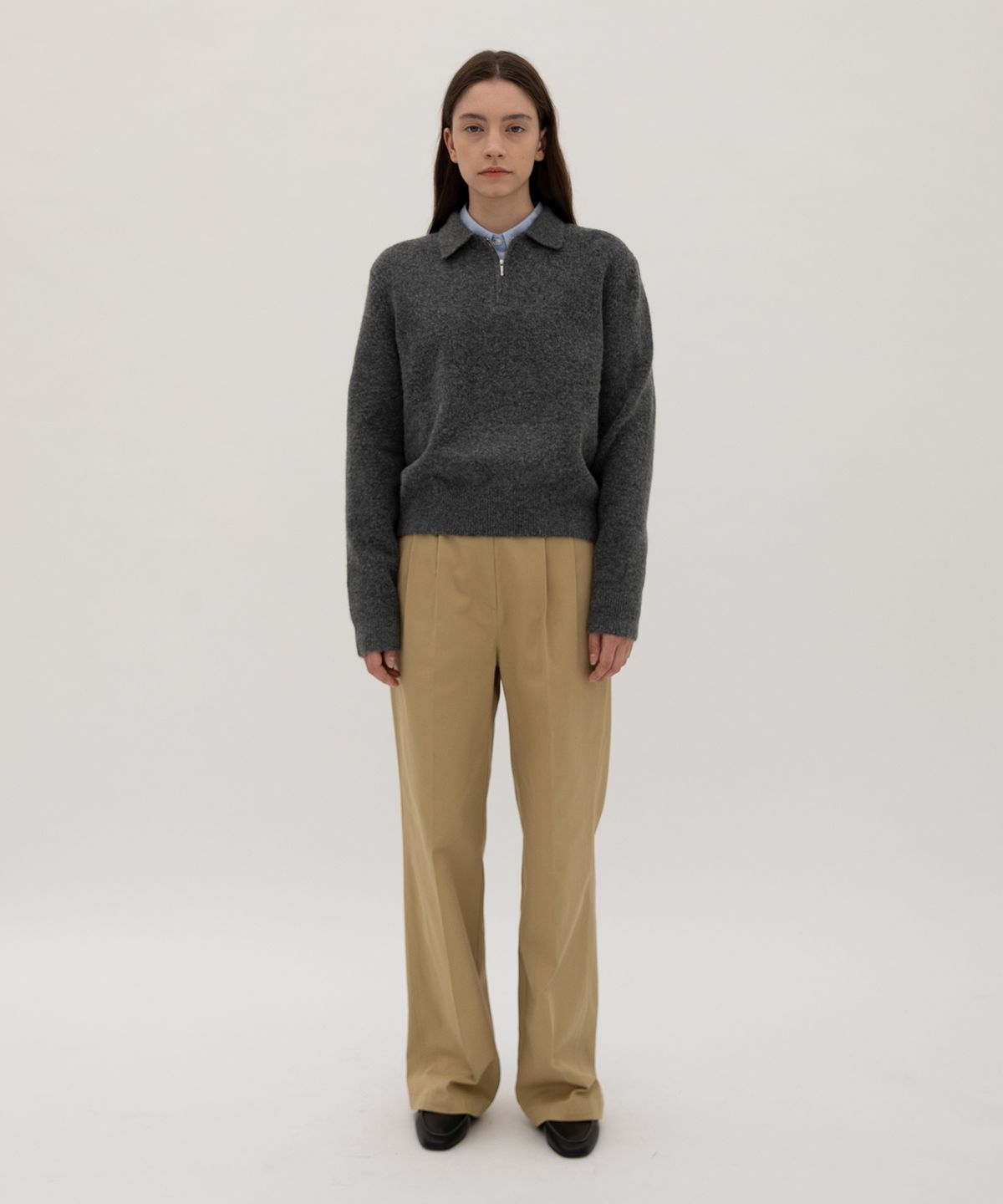 르바(LEVAR) Relaxed Cotton Pants - Beige