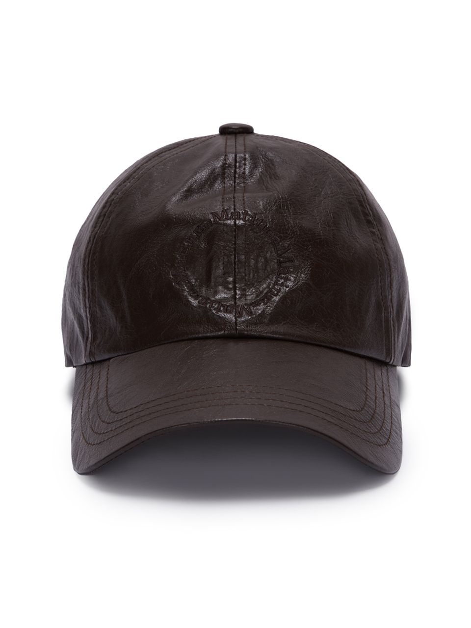 MUSINSA | MATIN KIM GLOSSY LEATHER BALL CAP IN BROWN
