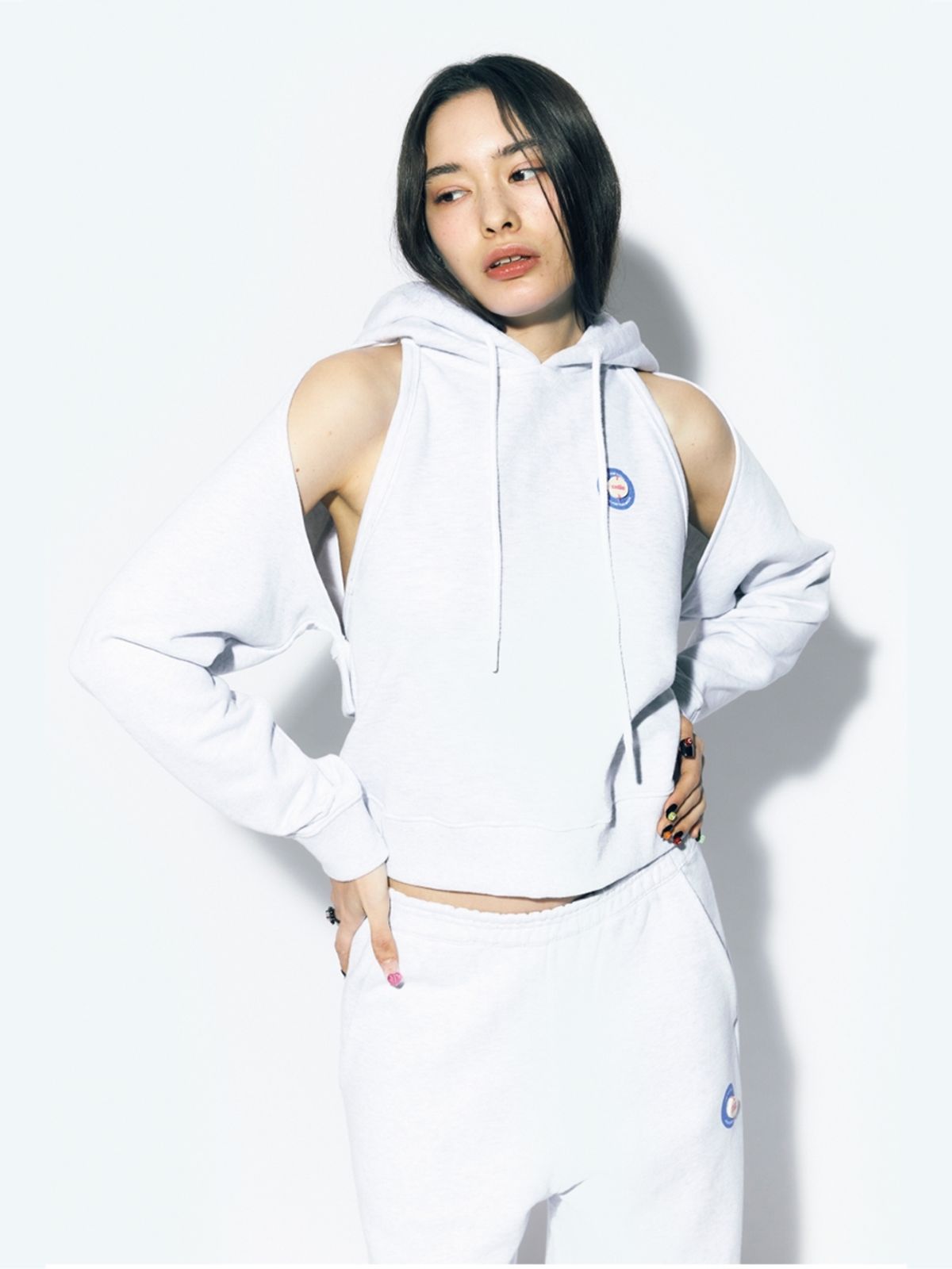 에즈이프 캘리(ASIF CALIE) WIDE JOGGER PANTS WHITE MELANGE