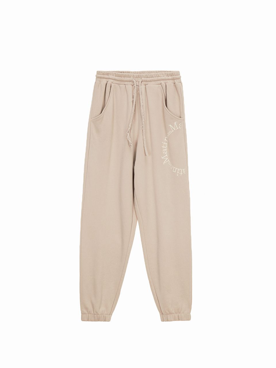 ★Matin Kim★VOLUME POCKET SWEATPANTS★大人気★ MUSINSA | MATIN KIM MATIN SOLID LOGO JOGGER PANTS IN BEIGE