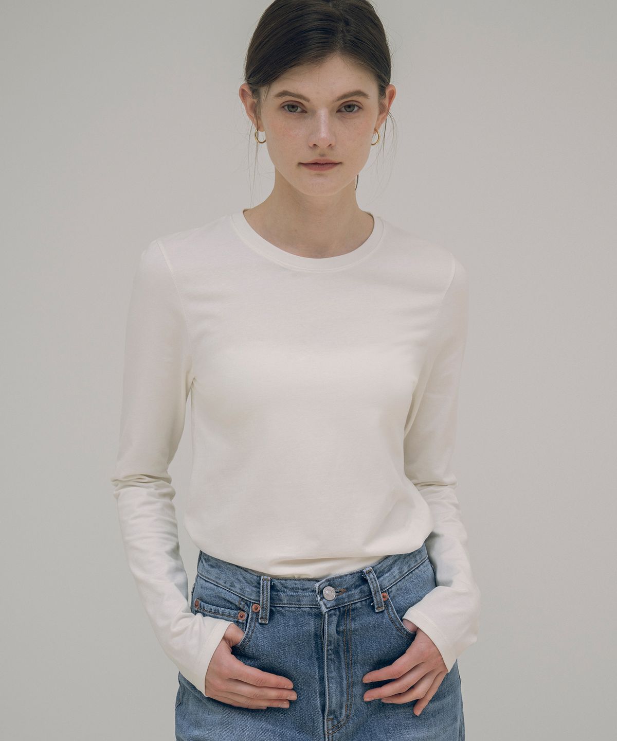 시야쥬(SIYAZU) SITP5071 cotton long sleeve T-shirt_Off white
