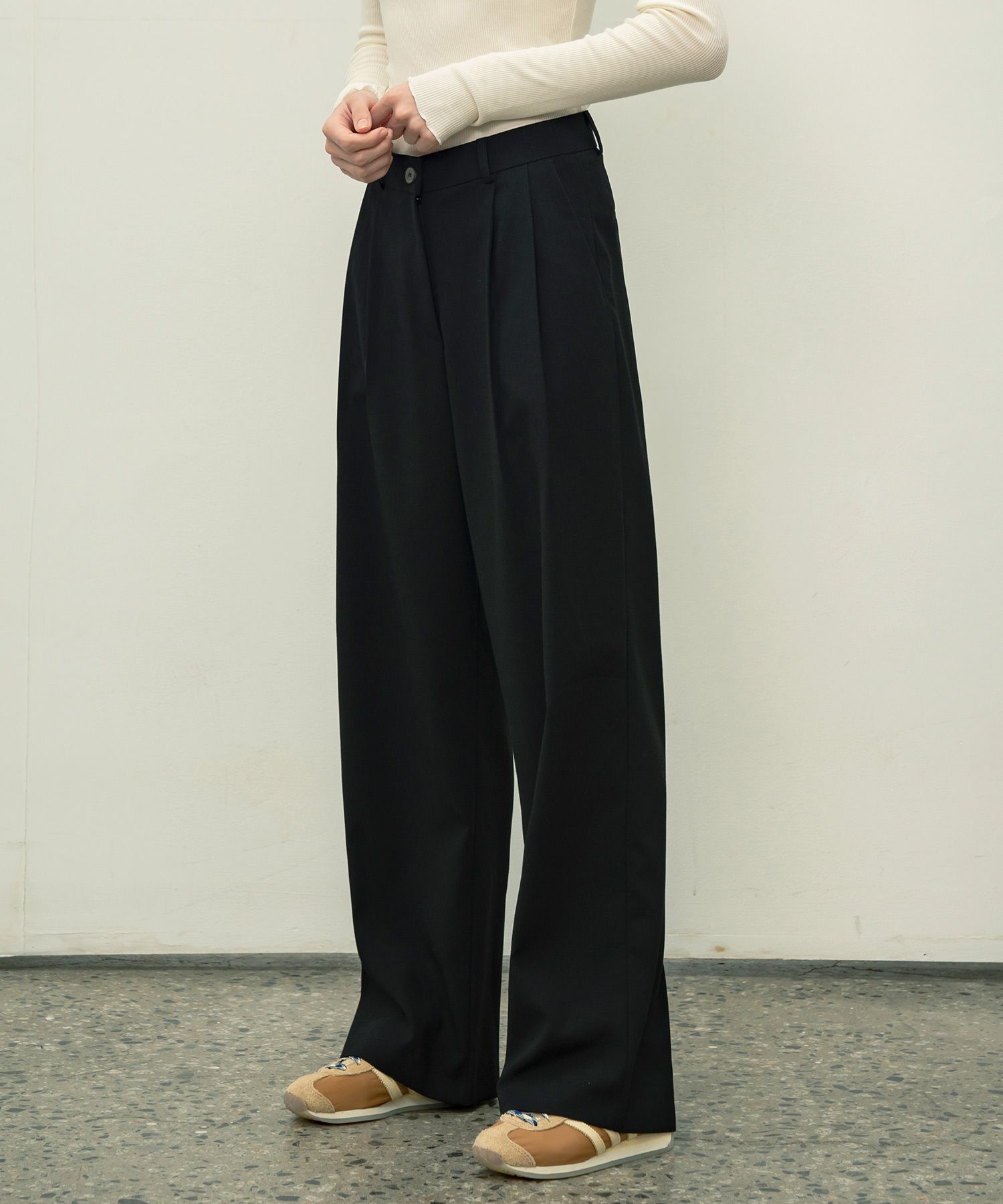 パンツ Siyazu SIPT7052 muse two tuck wide slacks_Black MUSINSA公式 | SIYAZU SIPT7052 muse two tuck wide slacks_Black