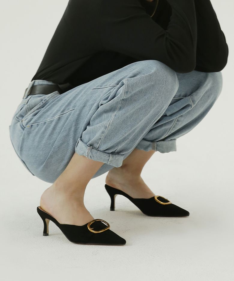 BELTED stiletto mule - 4color 6.5cm 벨트 스틸레토 뮬 펌프스