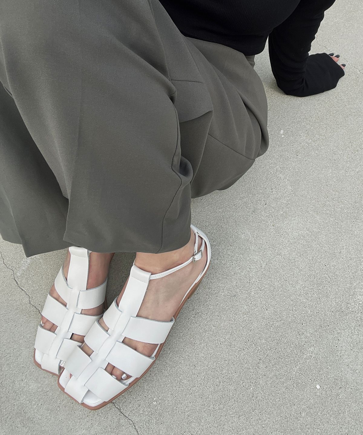 무드나잇(MOODNIGHT) ANNA Fisherman Strap Sandals - 5color 5cm 피셔맨 스트랩 미들 샌들힐
