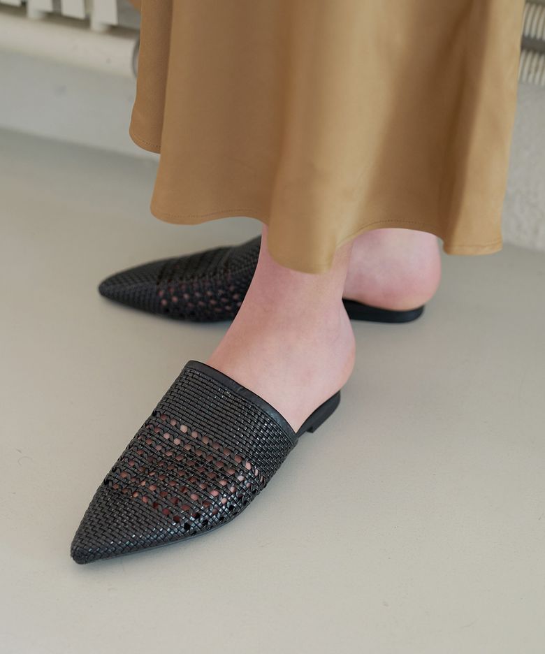Weaving slides bloafer - 4color 1cm 위빙 슬라이드 슬리퍼 샌들