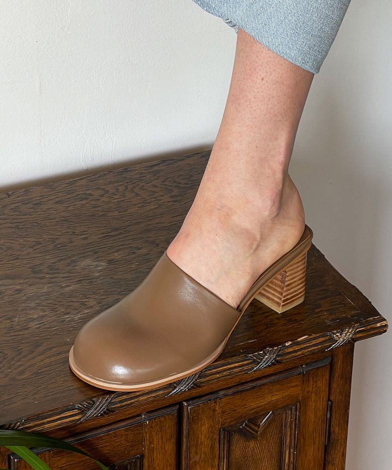 COY Chunky shaped mule sandal - 3color 6cm 라운디 뮬 슈즈
