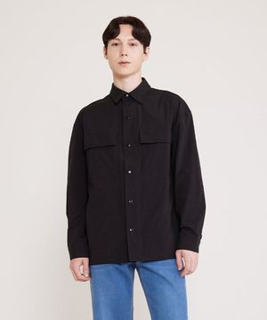 남성 플랩 요크 셔켓 (BLACK)