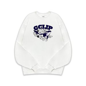 크립꽃고래 빅사이즈 세미 오버핏 맨투맨