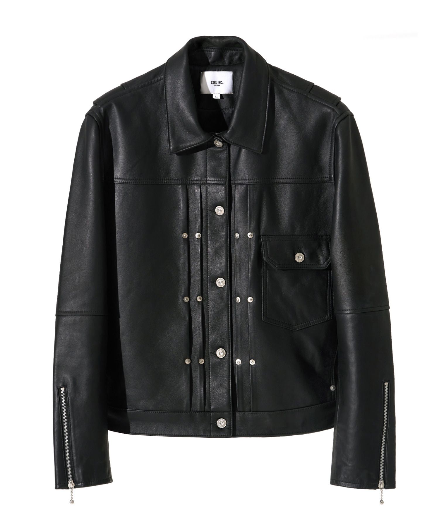 MUSINSA公式 | SSRL Lambskin leather trucker jacket