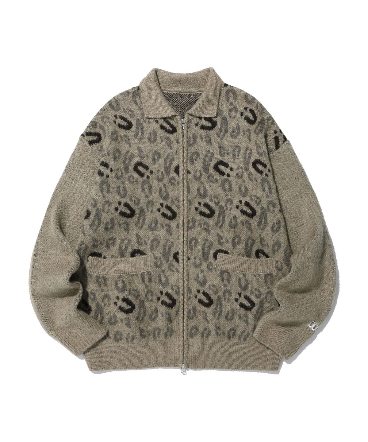 이스트쿤스트(ISTKUNST) U LEOPARD PATTERN KNIT ZIP UP_BROWN(IK2CFMK690A)