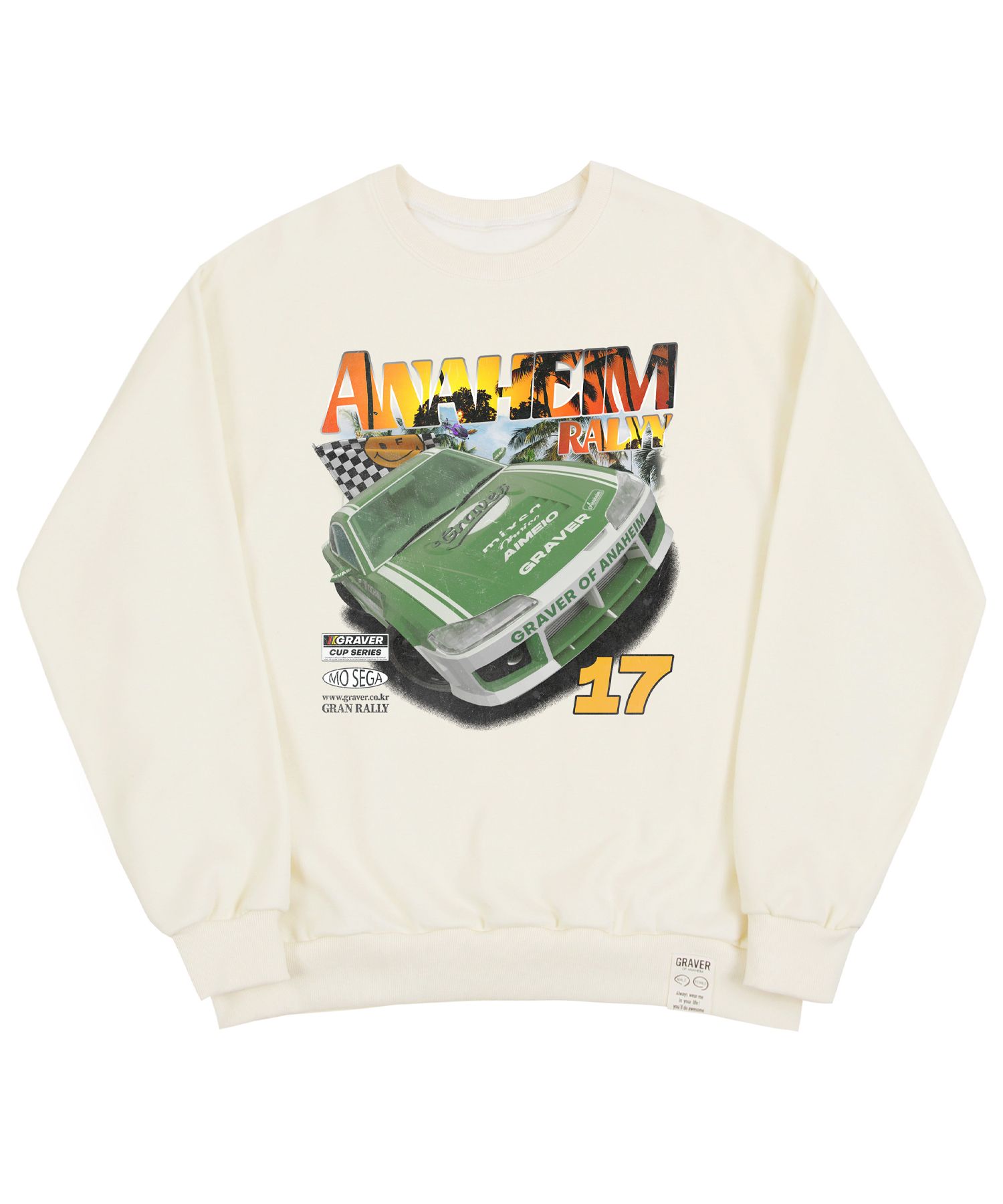 [GRAVER]★GREEN RACING SMILE SWEATSHIRT MUSINSA | GRAVER [UNISEX] Green Racing Smile Sweatshirt_Gray