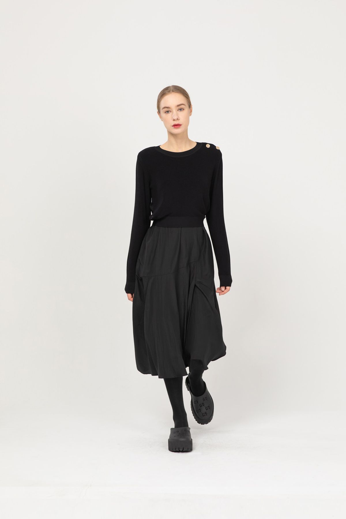 제이마크뉴욕(JMARKNEWYORK) Knitwear coloring dress - Black