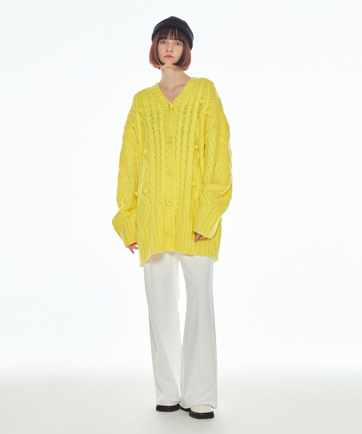 메이크어토스트(MAKE A TOAST) [22FW] BOXY FOAMFOAM CARDIGAN - Yellow