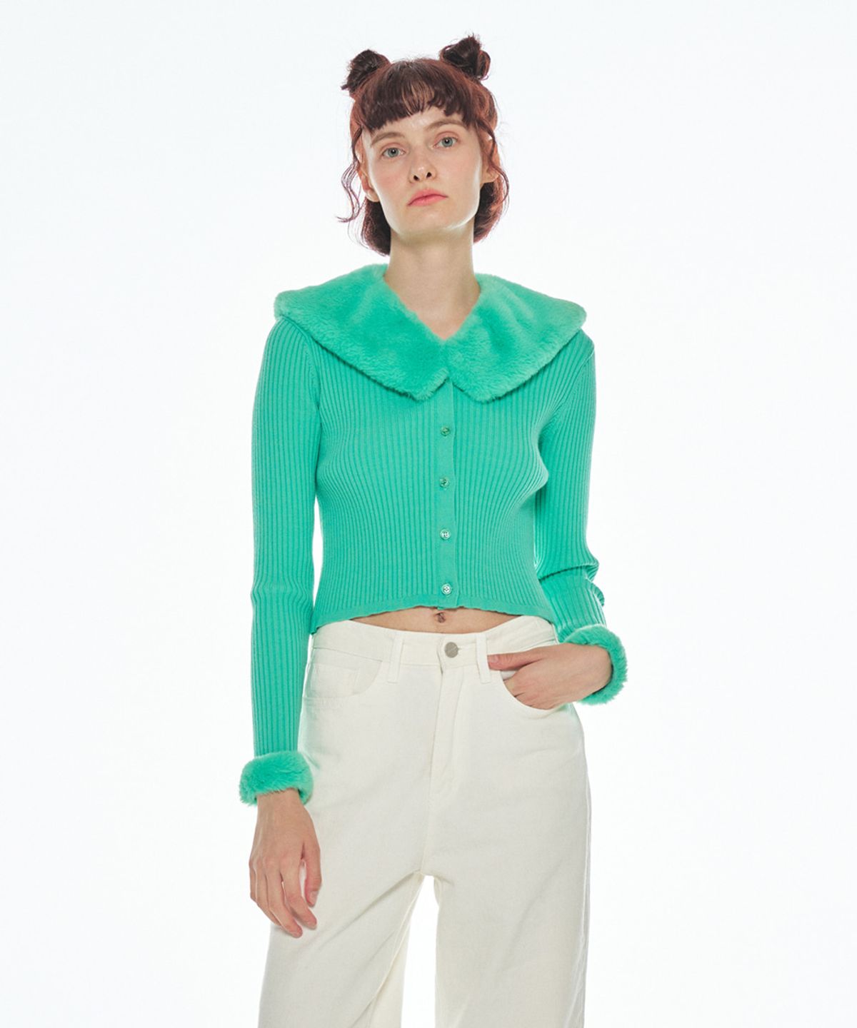 메이크어토스트(MAKE A TOAST) [22FW] TRIMMING KNIT CARDIGAN - Mint