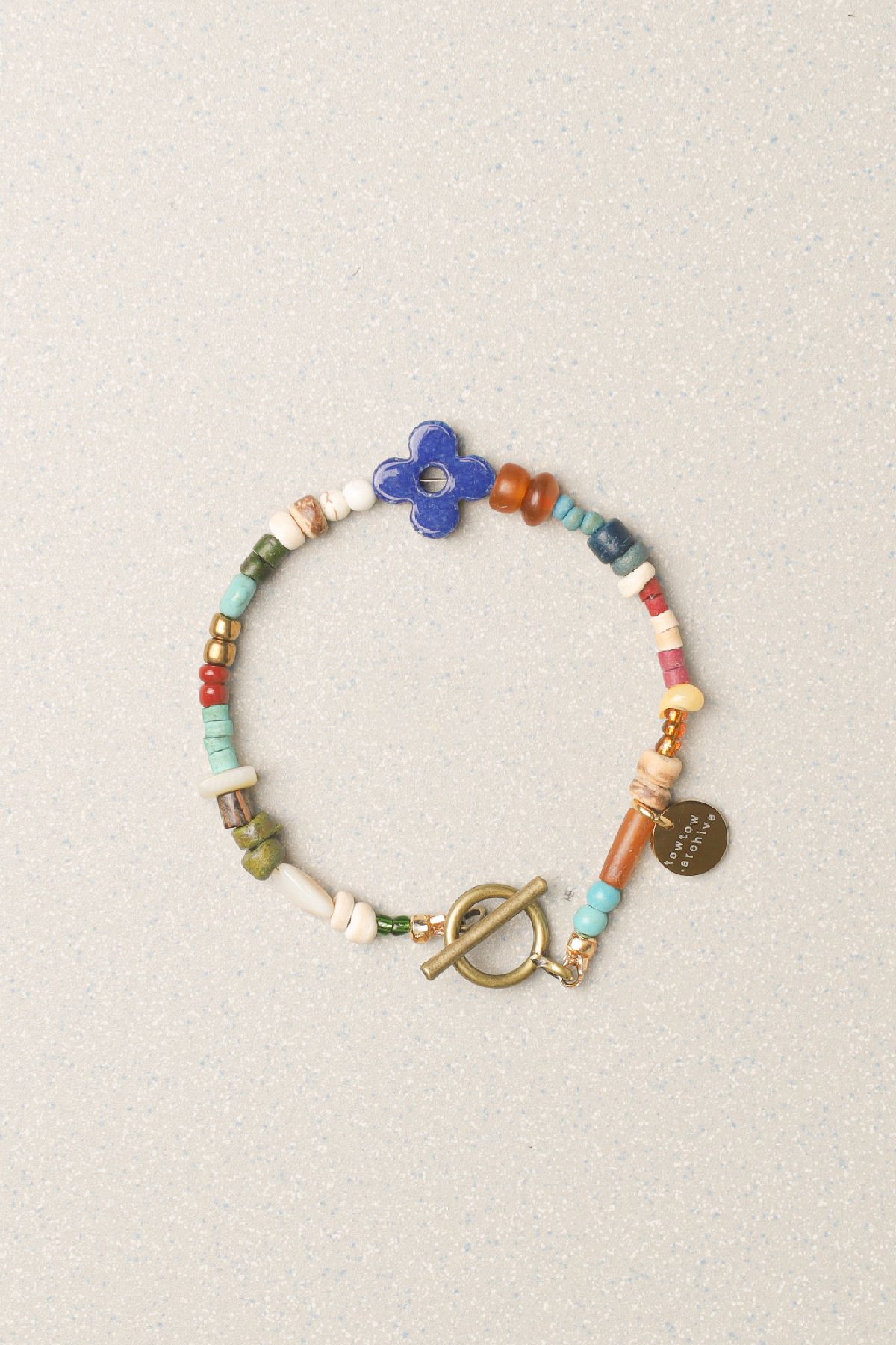 토우토우 아카이브(TOWTOW ARCHIVE) CLOVER SYMBOL BRACELET-COBALT BLUE : ARCHIVE-003