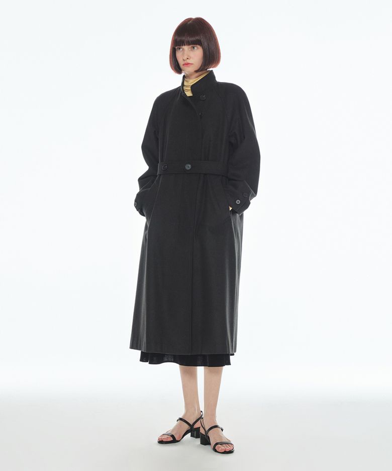 [22FW] BELTED BASIC COAT - Black