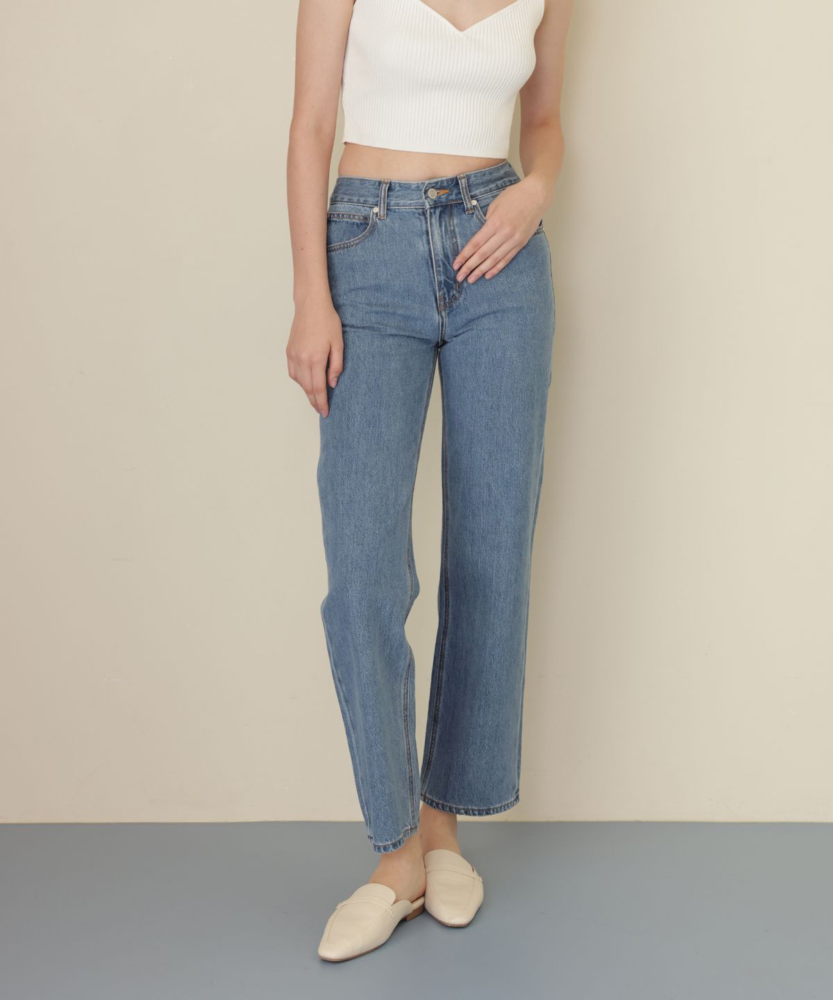 러브참(LOVECHARM) [다비 와이드 데님 팬츠_블루] Darby Wide Denim Pants_BL