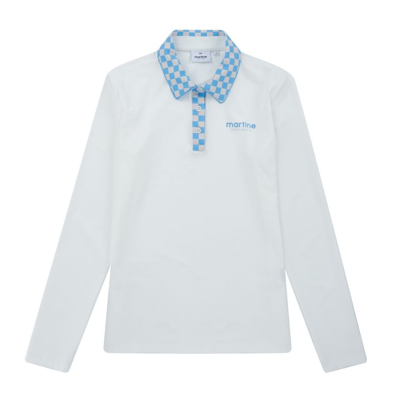 Checker Collar Polo Shirts_White