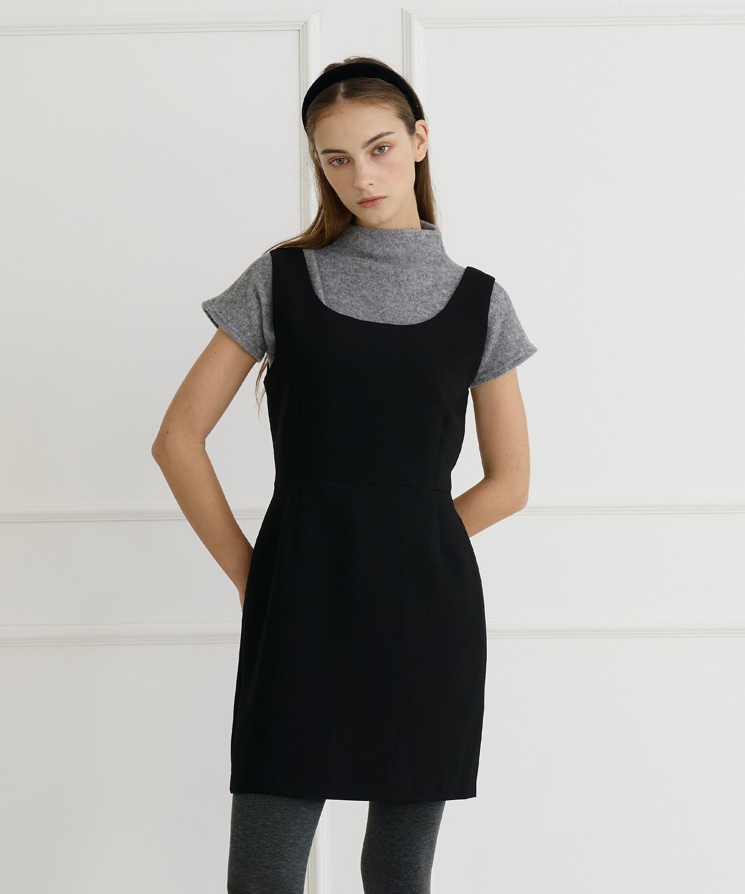 [BIBYSEOB] 韓国☆SLEEVELESS MINI DRESS MUSINSA | BIBYSEOB Sleeveless Mini One Piece Black [T44]
