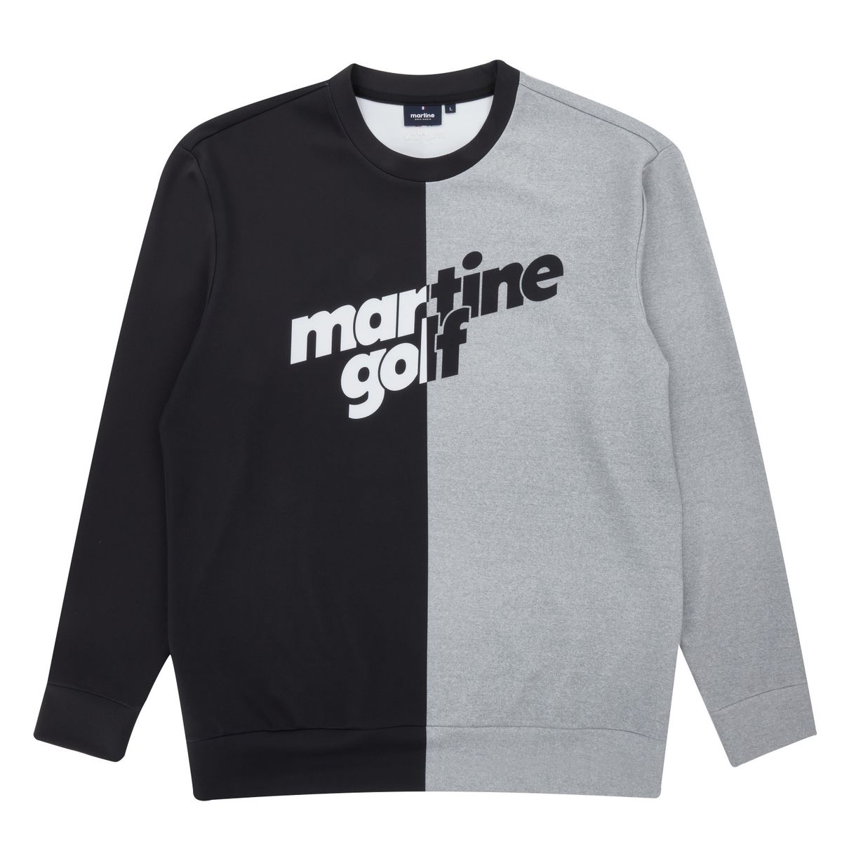 마틴골프(MARTINE GOLF) Half&Half Light Crew Neck Shirts_Black (Men)