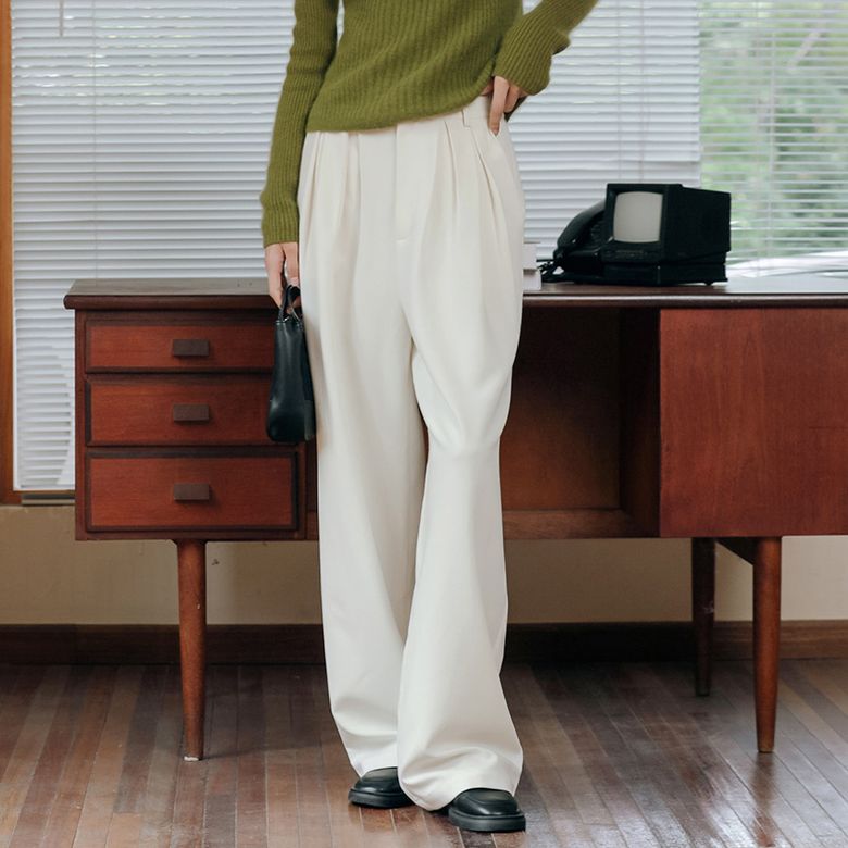 LS Pintuck Wide Long Slacks_WH