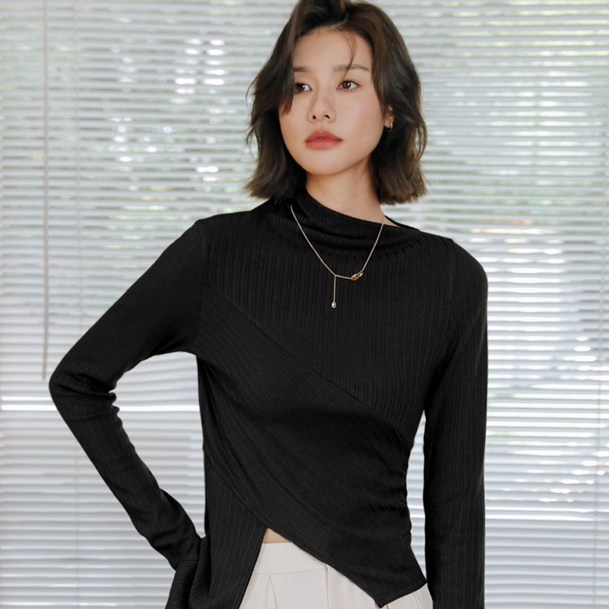 랭썬(LANGSON) LS Half Turtle Neck Long sleeve Knit_2 Colors