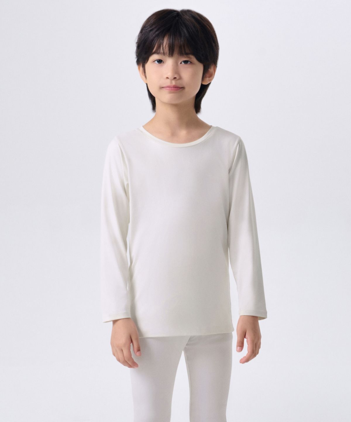 무신사 스탠다드 키즈(MUSINSA STANDARD KIDS) [힛탠다드] 크루 넥 티셔츠_이너 웨어 [크림]