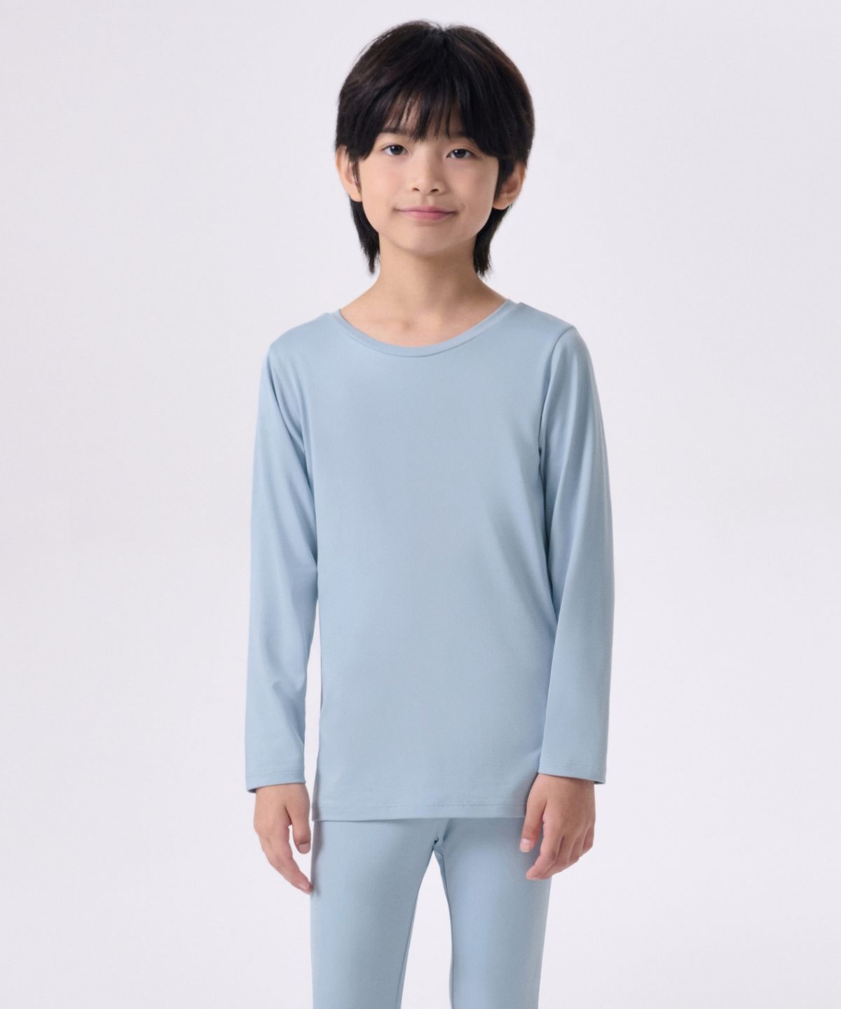 무신사 스탠다드 키즈(MUSINSA STANDARD KIDS) [힛탠다드] 크루 넥 티셔츠_이너 웨어 [블루 그레이]