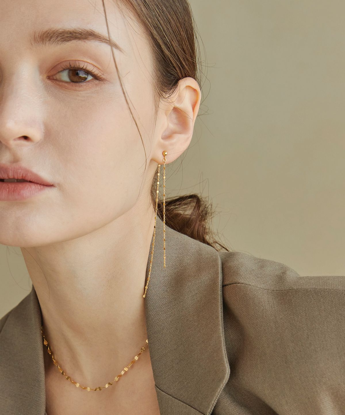 디모멘트(DMOMENT) Aandar Two-way Drop Gold 925 Silver Earring