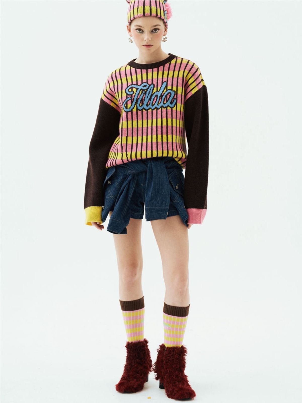 그리디어스(GREEDILOUS) Tie Front Denim shorts