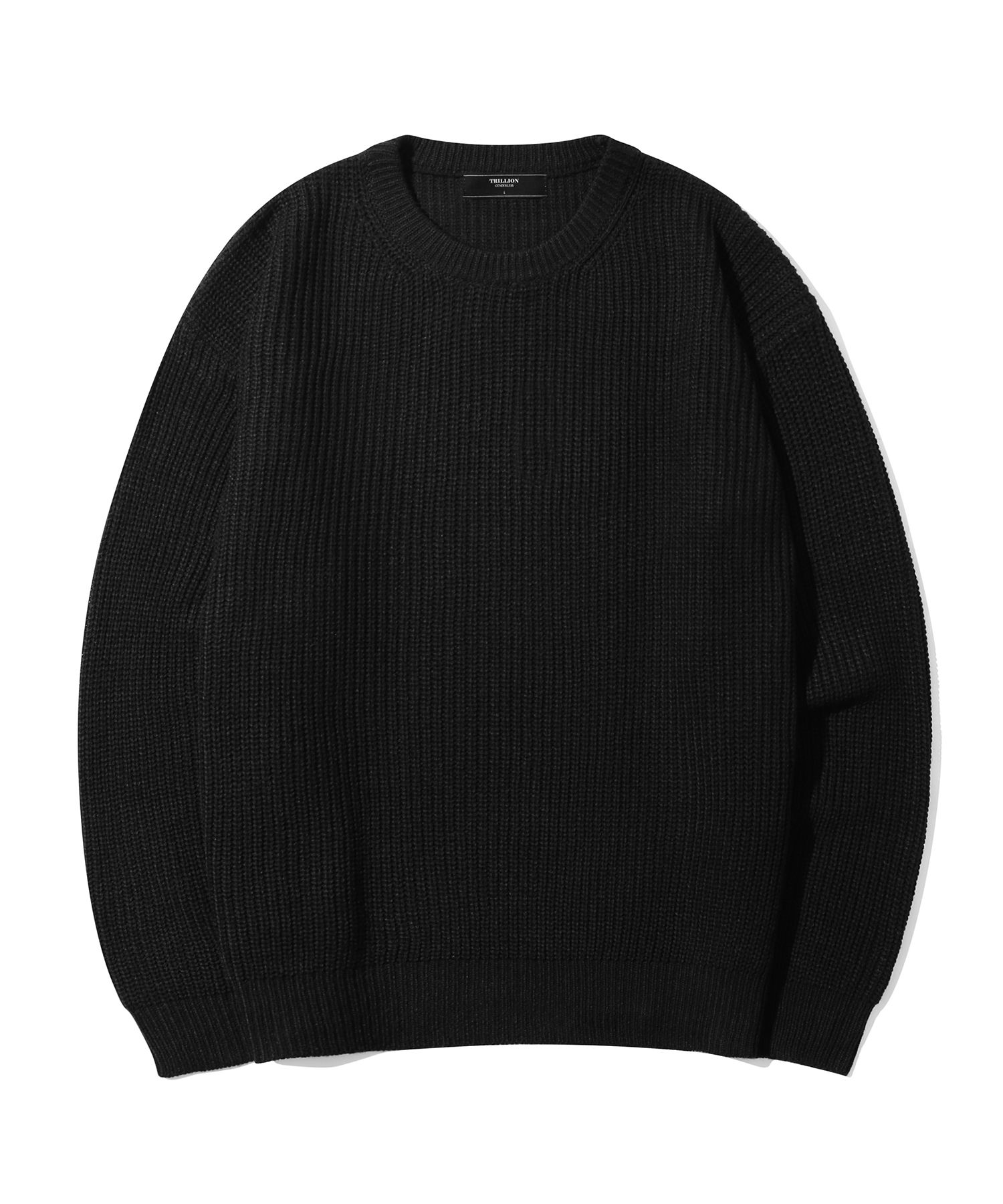 【MODERNIF】Washable Drop Hachi Knit MUSINSA | TRILLION Washable Crew Neck Hachi Knit _PURE BLACK