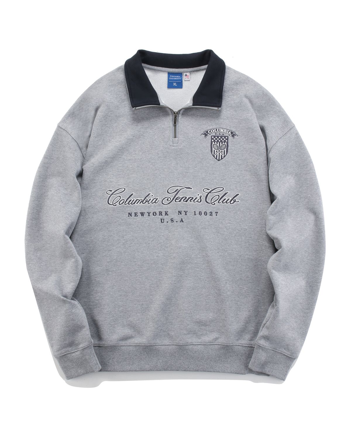 컬럼비아 유니버시티(COLUMBIA UNIVERSITY) CU TENNIS CLUB TERRY HALF ZIP-UP SWEATSHIRTS M.그레이