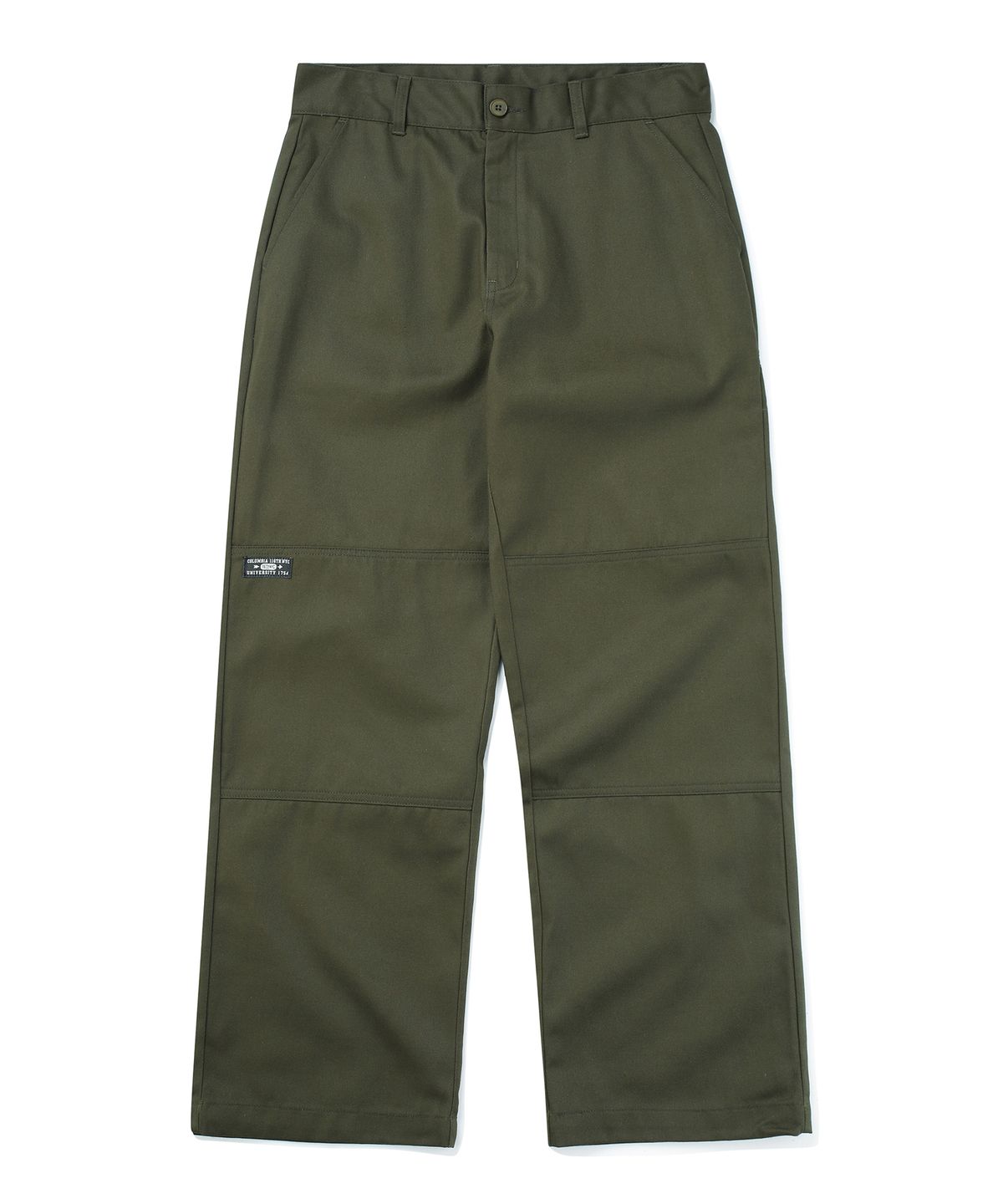 컬럼비아 유니버시티(COLUMBIA UNIVERSITY) NYC LABEL CP LOOSE FIT DOUBLE KNEE PANTS 다크카키