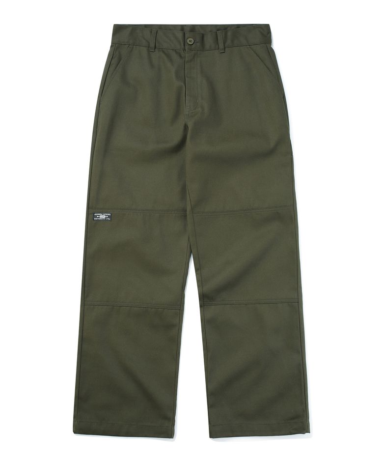 NYC LABEL CP LOOSE FIT DOUBLE KNEE PANTS 다크카키