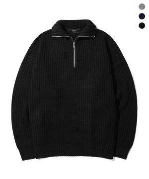 워셔블 하프 집업 카라넥 하찌 니트_3color