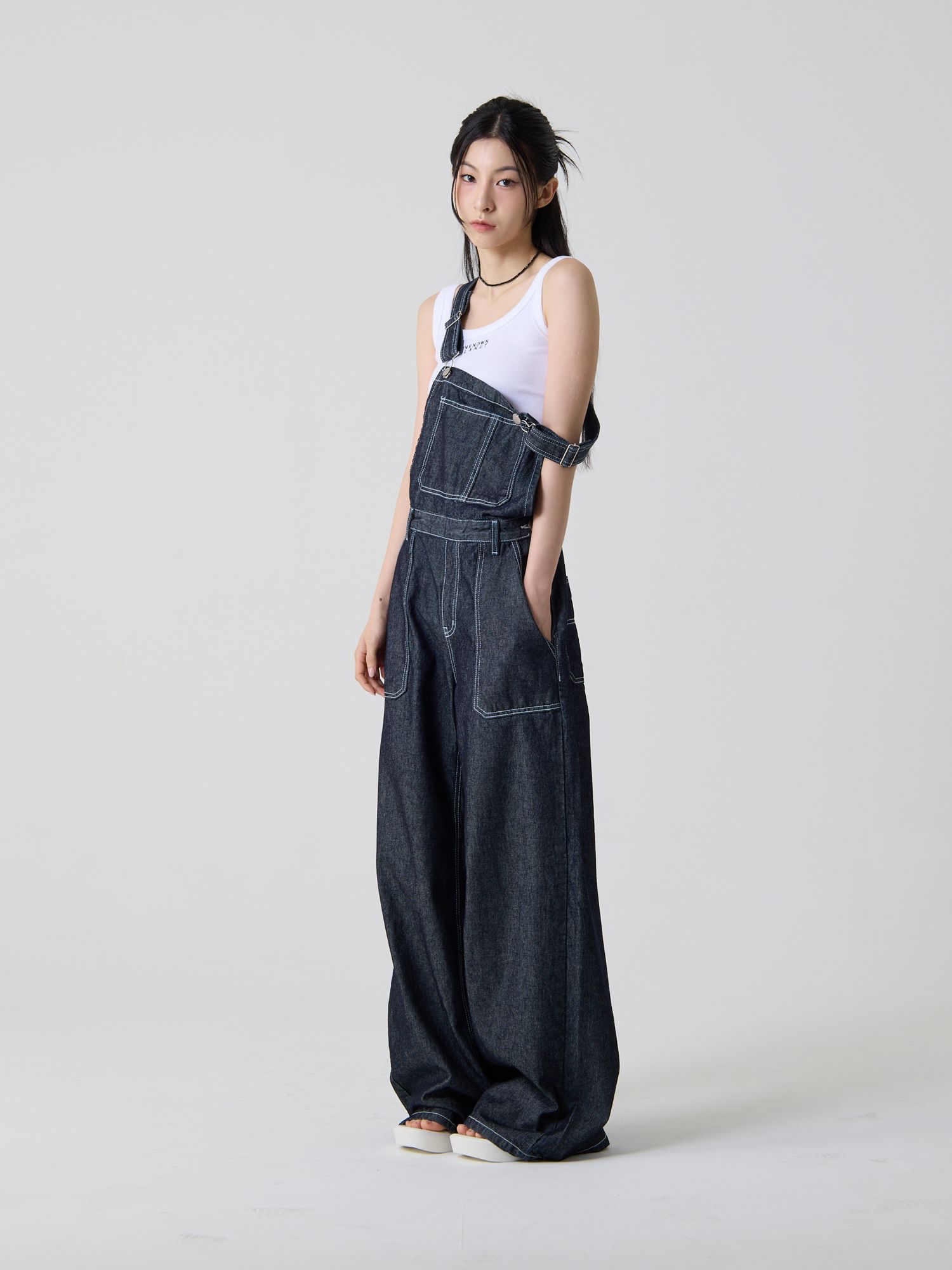 MUSINSA UNKNOWN PLANET UP-305 Overall Vintage Denim Pants