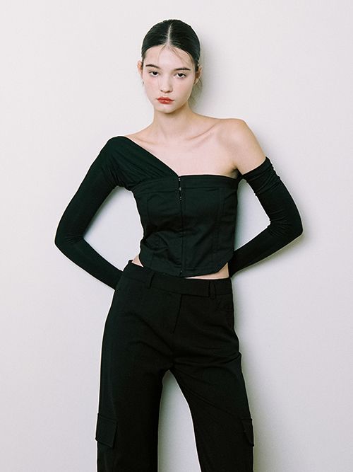 トップス not your rose Monica Top MUSINSA公式 | NOT YOUR ROSE Monica Top (Black)