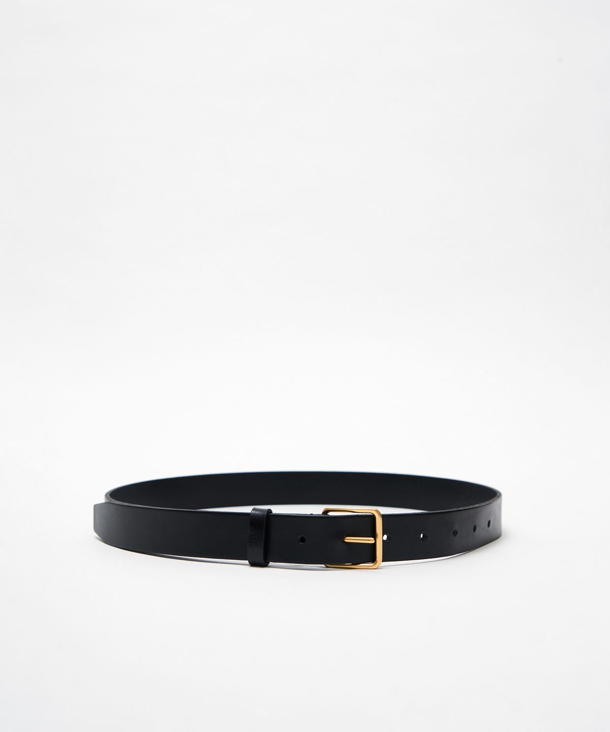 르바(LEVAR) Signature Square Leather Belt - Gold