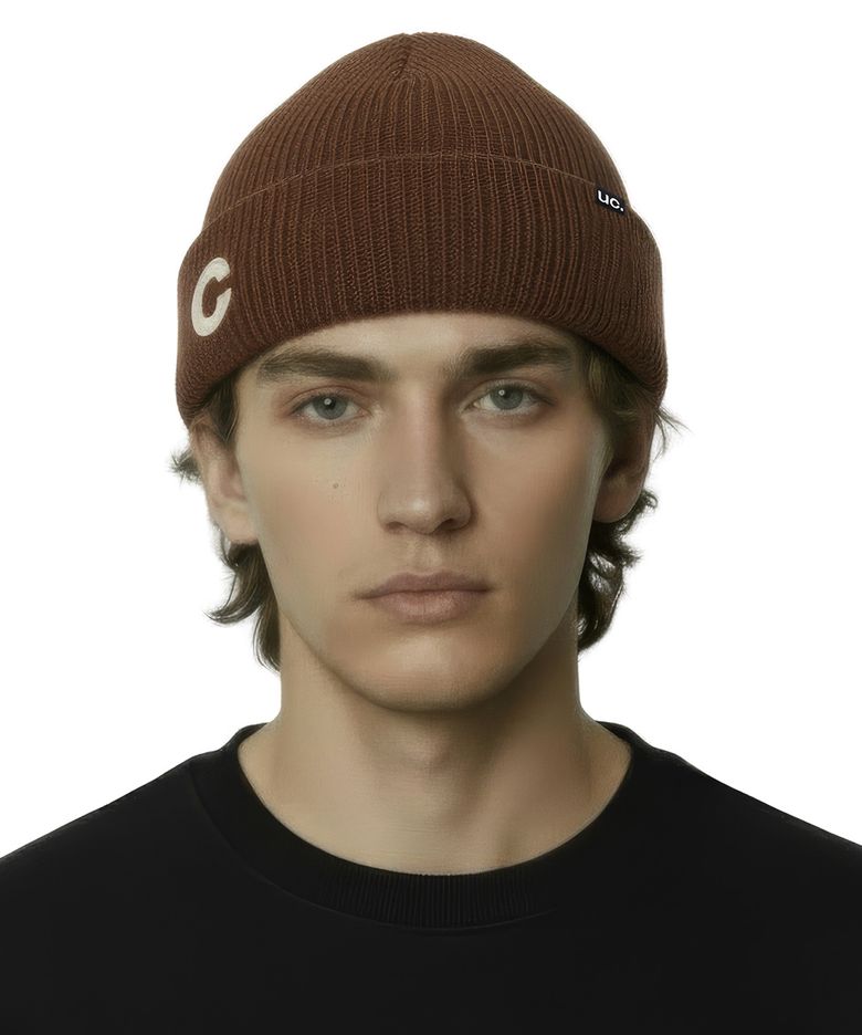 숏비니 BEANIE / MARINE FIT / DOUBLE TAB / O BROWN