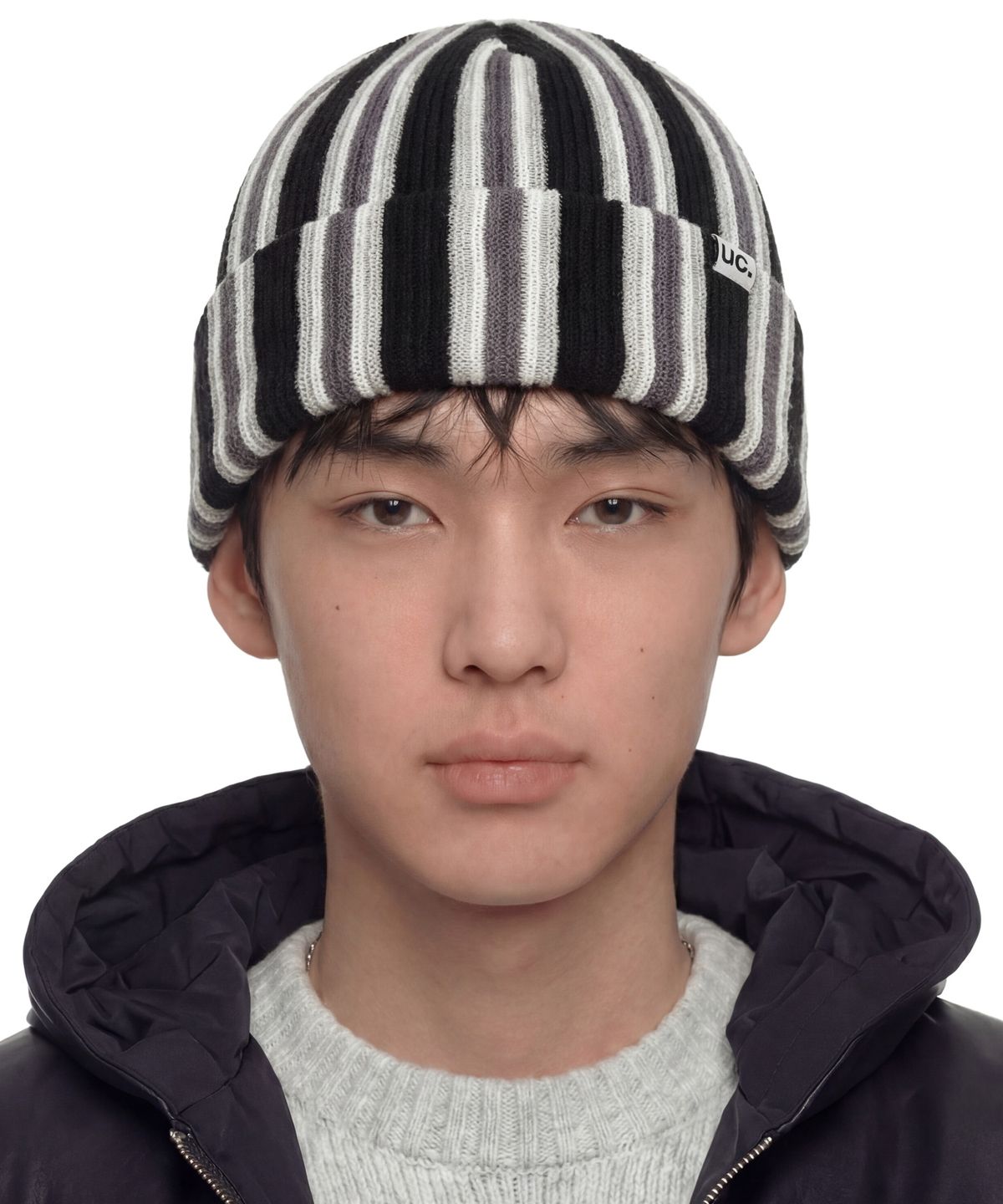언더컨트롤(UNDERCONTROL) 스트라이프 롱비니 BEANIE / VERTICAL STRIPE / BLACK