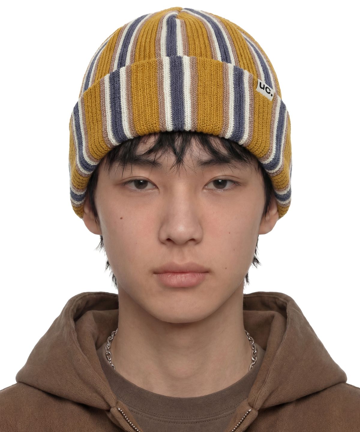 언더컨트롤(UNDERCONTROL) 스트라이프 롱비니 BEANIE / VERTICAL STRIPE / MUSTARD