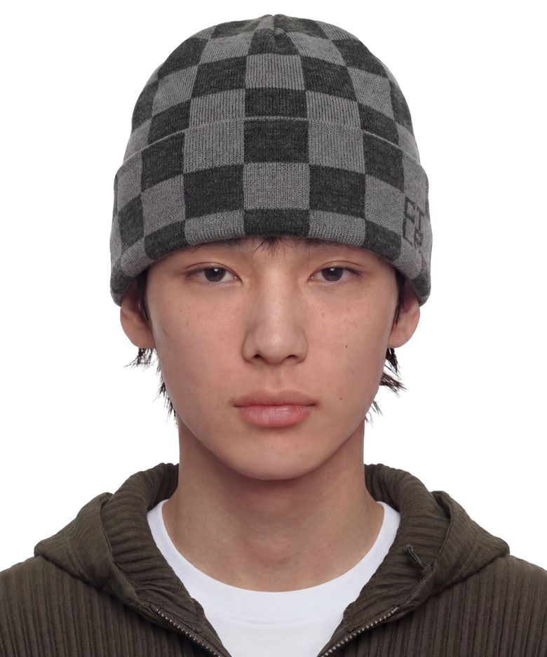 겨울 체크 비니 BEANIE / CHECKERBOARD / DARK SMOG