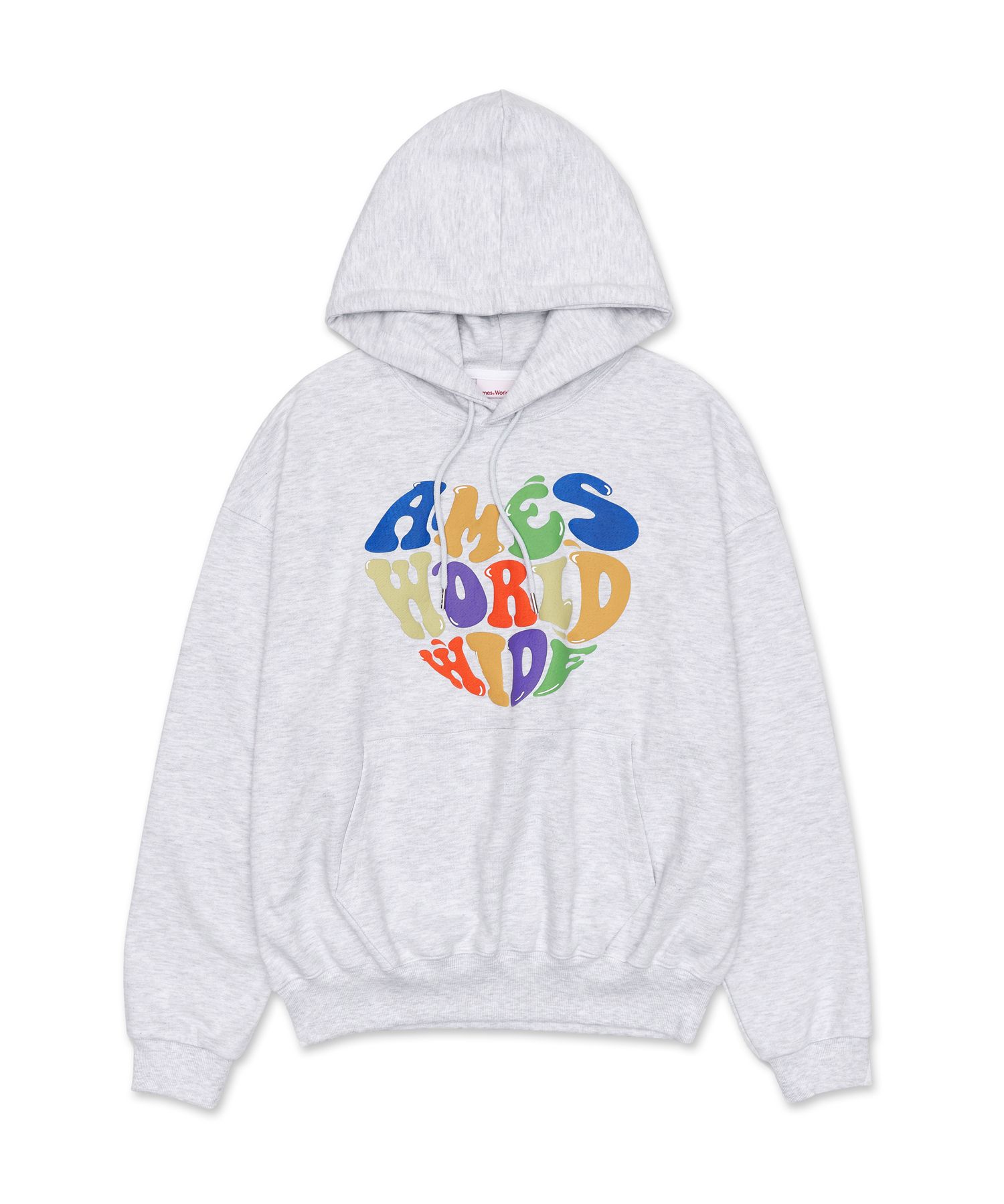 MUSINSA AMES-WORLDWIDE RAINBOW HEART HOODIE LIGHT GREY (AM2CFUM400A)