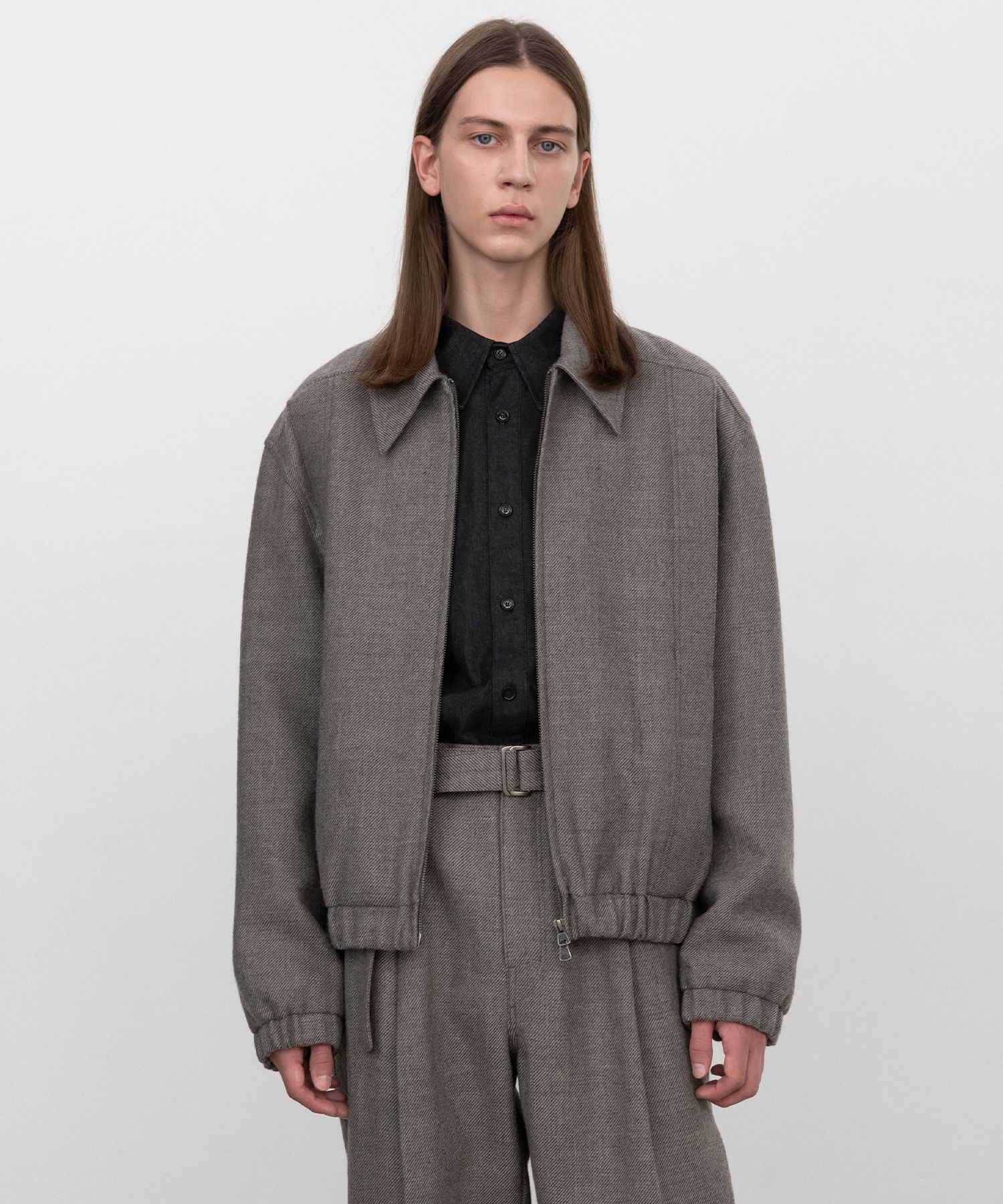 MUSINSA | INSILENCE Wool twill blouson GRAY BEIGE