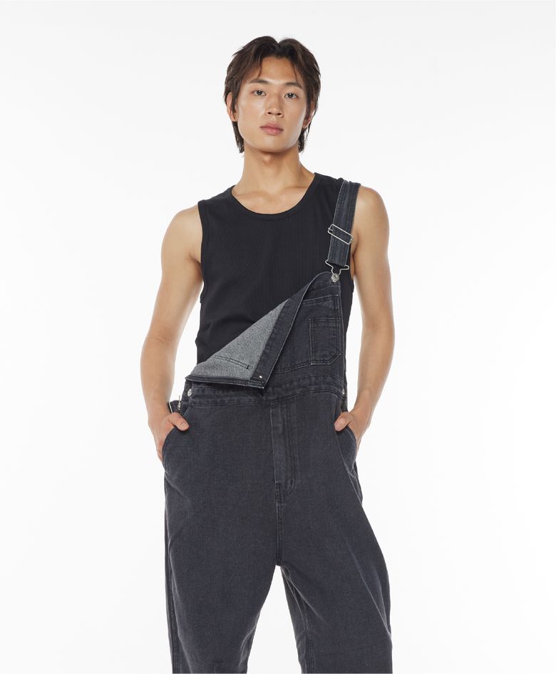 데님 오버롤 멜빵 팬츠 (진그레이)